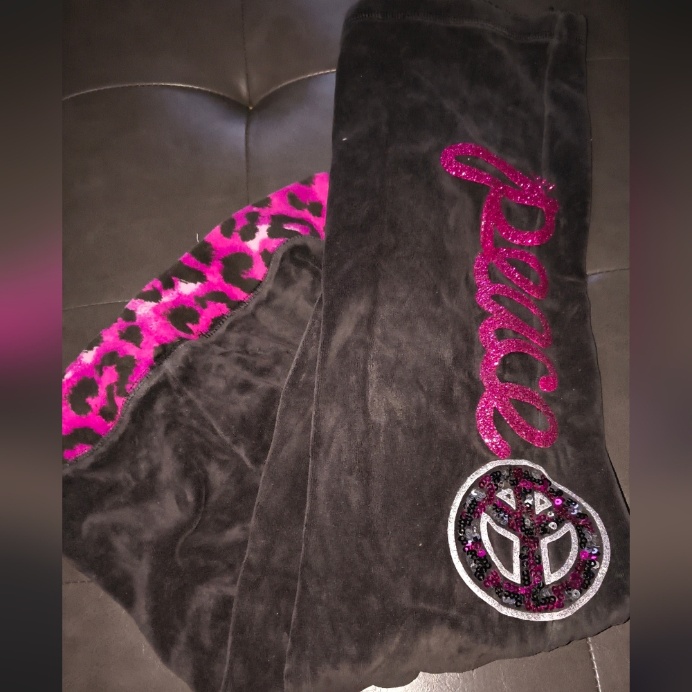Justice Black and Pink Sweatpants